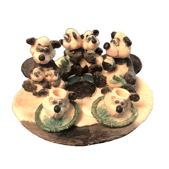 Panda Family Miniature Tea Set - Picture 1 of 9